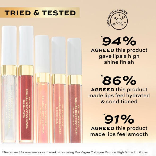 Revolution Beauty London Revolution Pro Vegan Collagen Peptide High Shine Lip Gloss