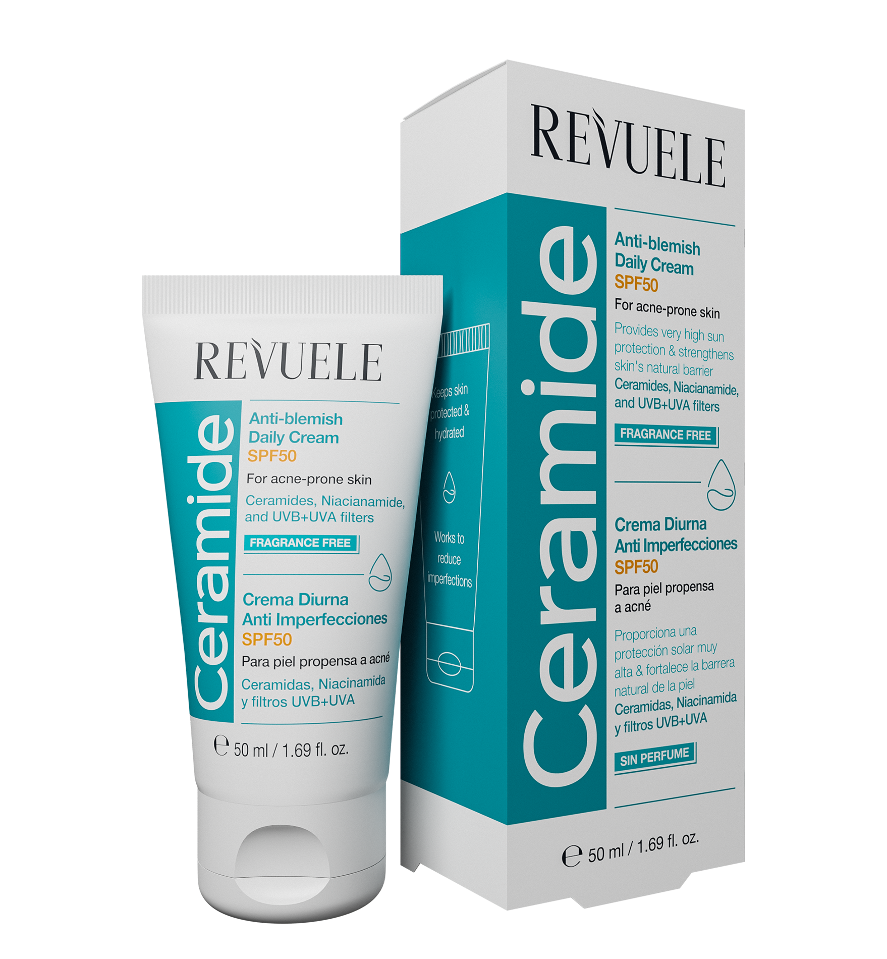 revuele REVUELE CERAMIDE ANTI-BLEMISH DAILY CREAM SPF50