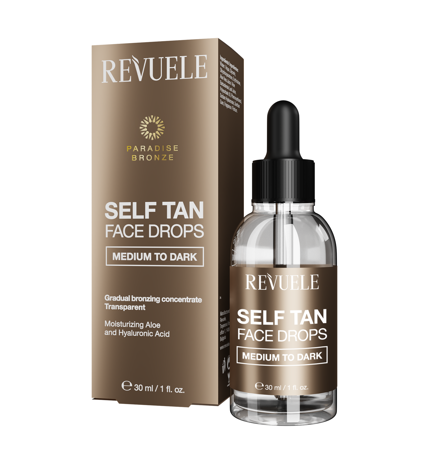 revuele REVUELE SELF TAN FACE DROPS MEDIUM TO DARK