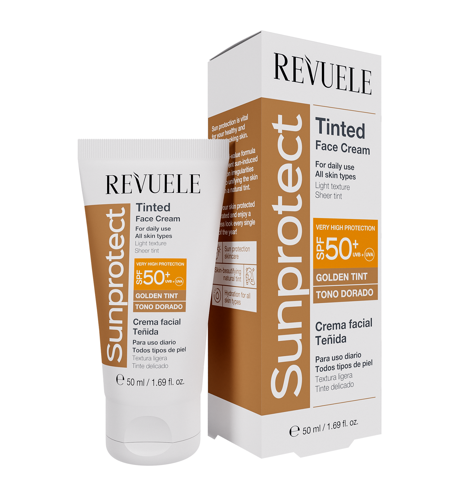 revuele REVUELE SUNPROTECT TINTED FACE CREAM – GOLDEN TINT SPF 50+