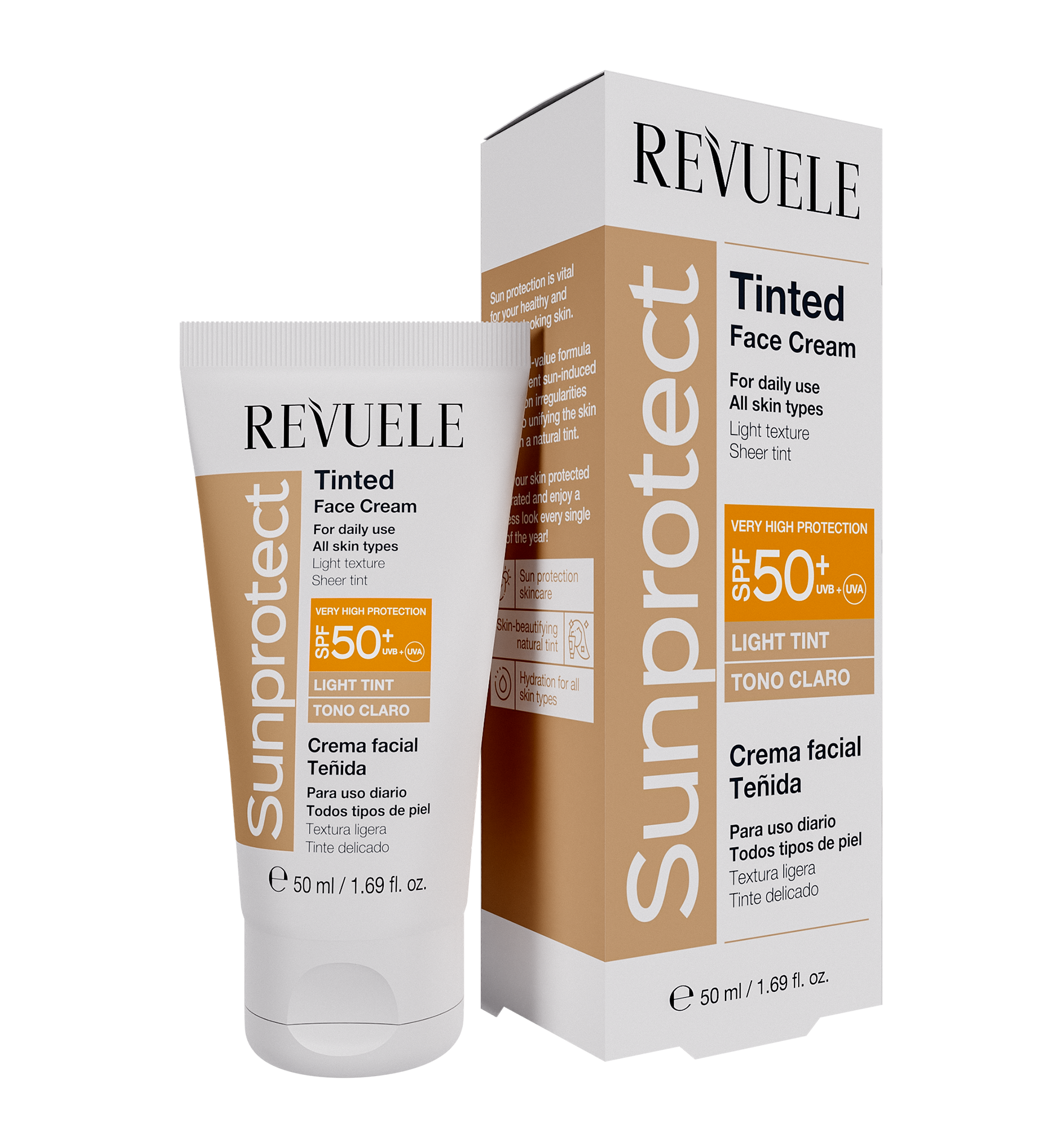 revuele REVUELE SUNPROTECT TINTED FACE CREAM – LIGHT TINT SPF 50+
