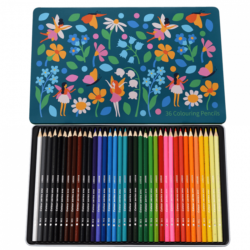 Rex London 36 Colouring Pencils In A Tin - Fairies In The Garden