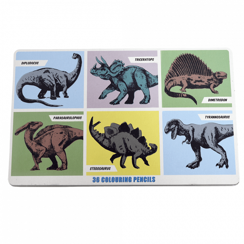 Rex London 36 Colouring Pencils In A Tin - Prehistoric Land