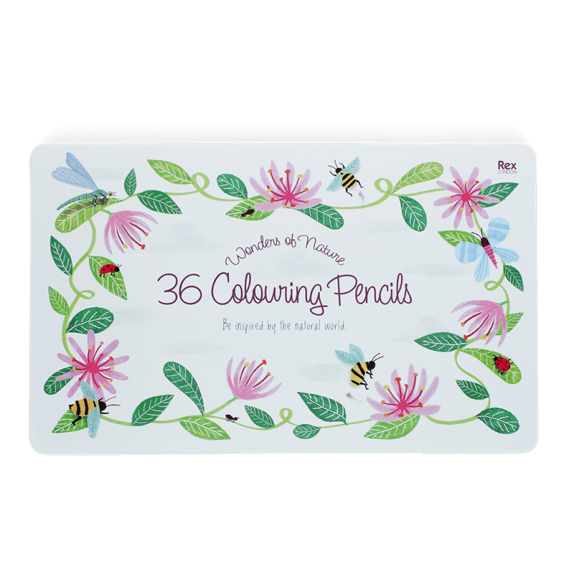 Rex London 36 Colouring Pencils In A Tin - Wonders Of Nature