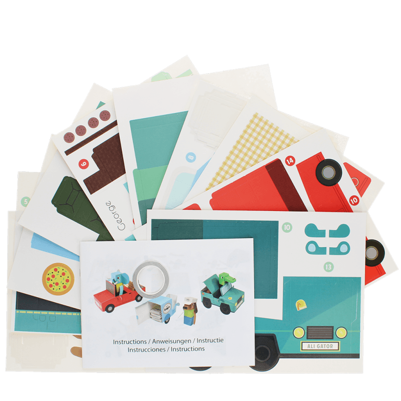 Rex London 3D Card Craft Playset - Animal Automobiles