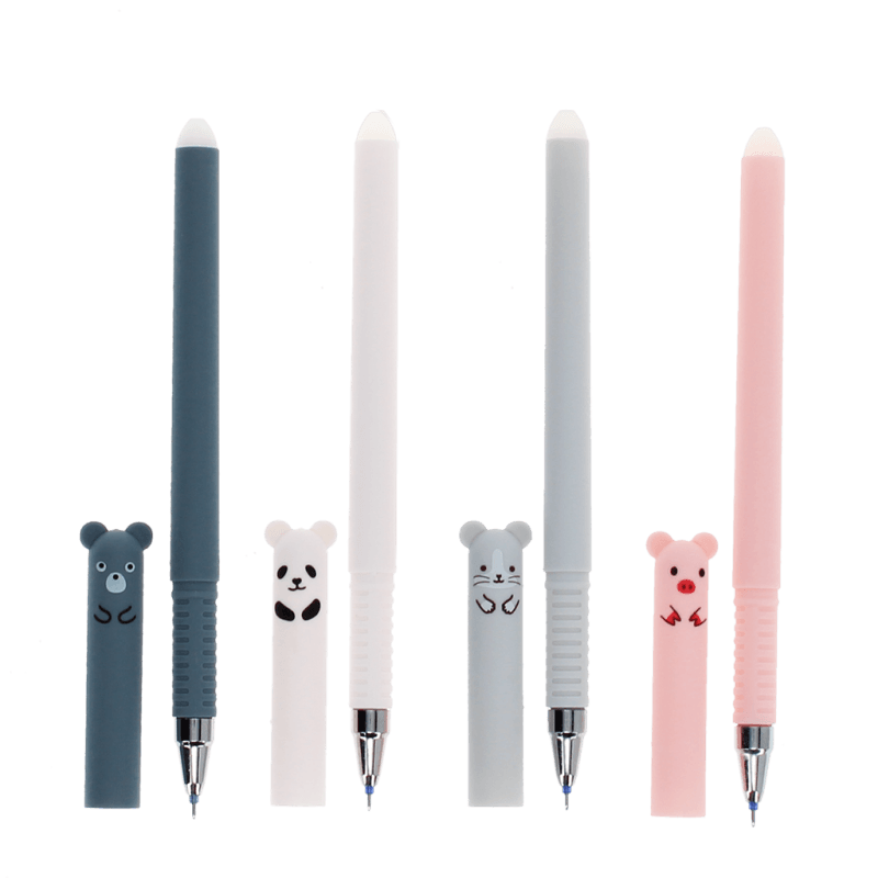 Rex London Adorable Animal Erasable Gel Pens (set Of 4) - Medley