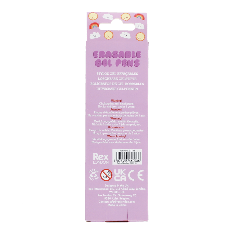 Rex London Adorable Animal Erasable Gel Pens (set Of 4) - Medley