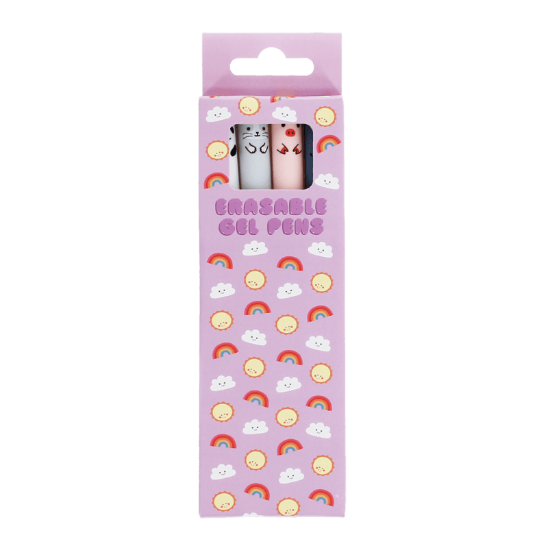 rex london Adorable Animal erasable gel pens (set of 4) - Medley