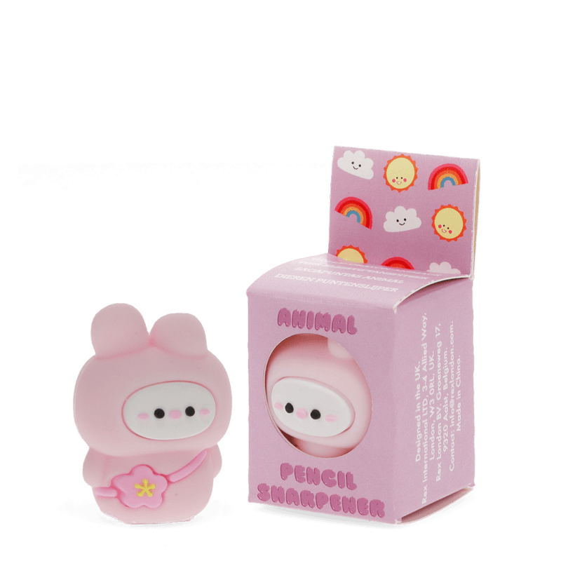 Rex London Adorable Animal Pencil Sharpener - Pink Bunny