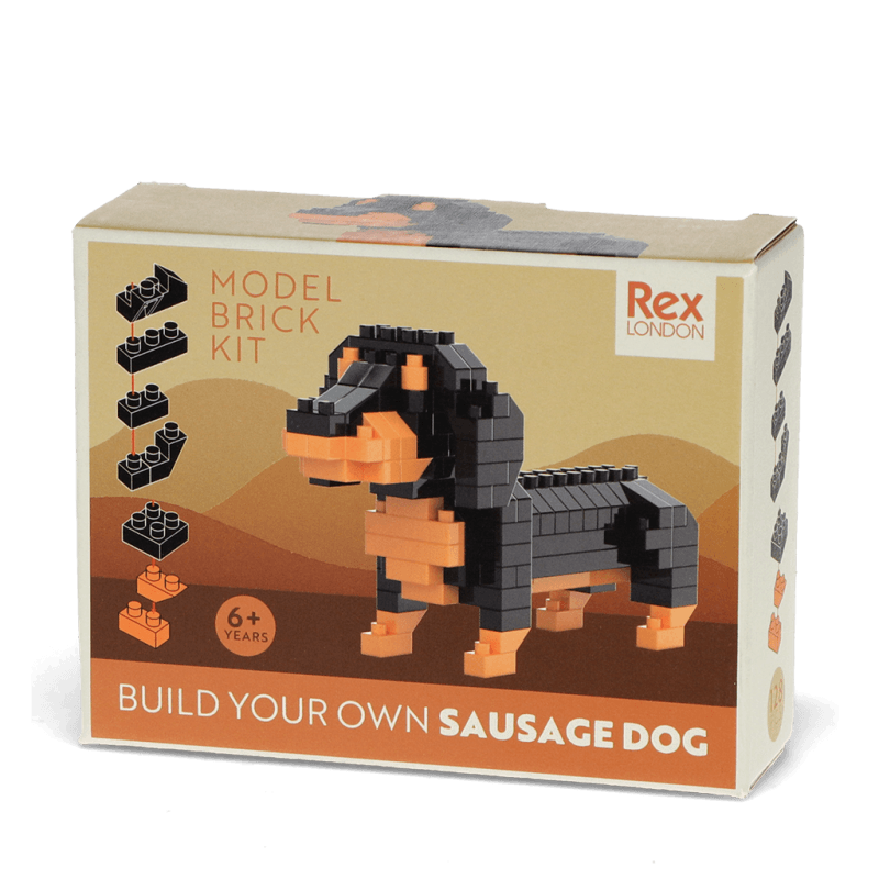 Rex London Build Your Own Dog Model Brick Kit - Sausage Dog