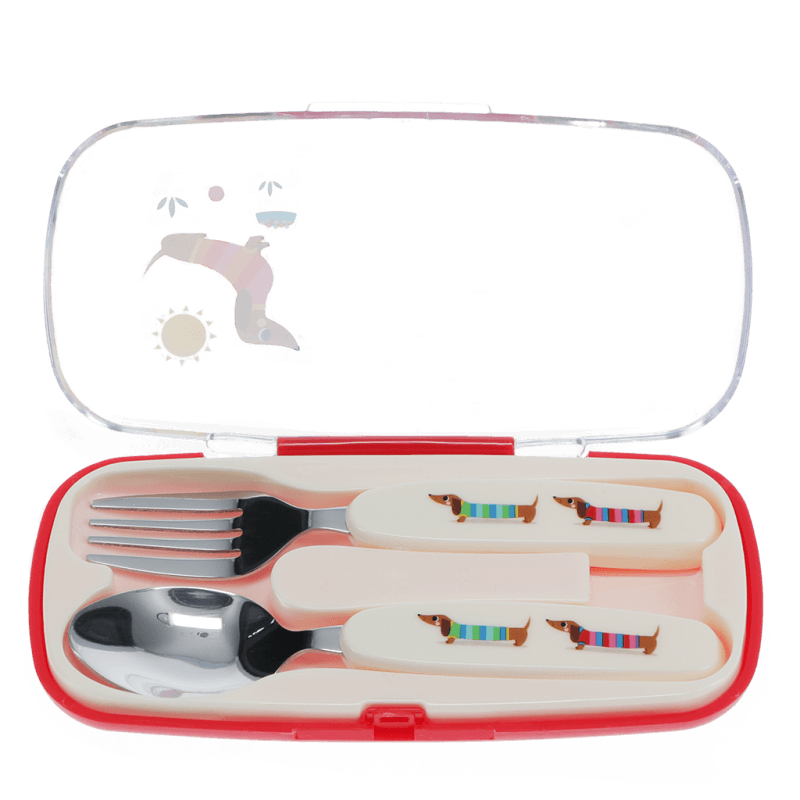 Rex London Children's Cutlery Set - Sunny Sausage Dog