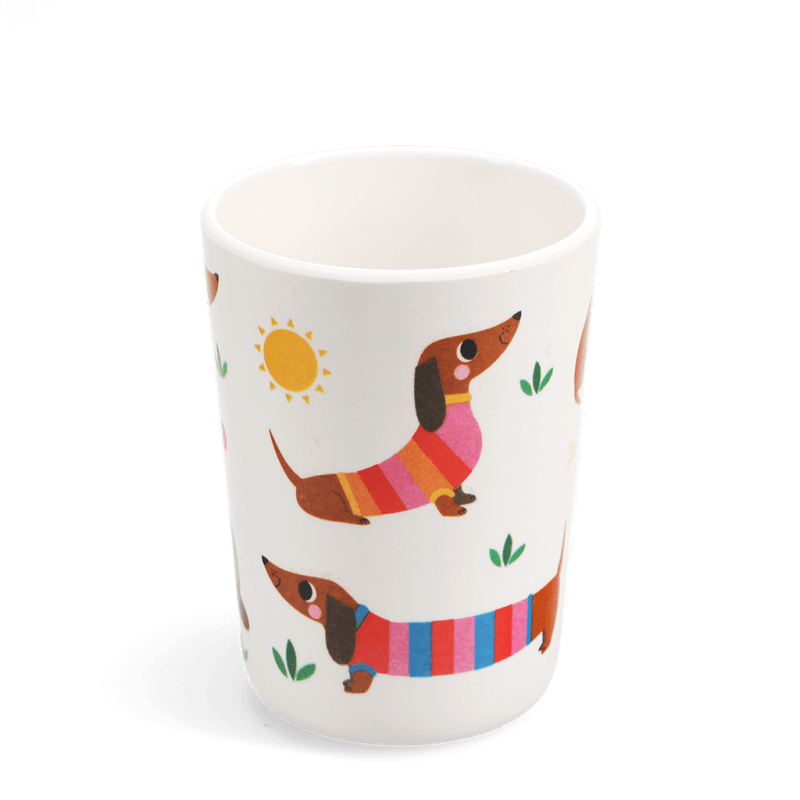 Rex London Children's Melamine Beaker - Sunny Sausage Dog