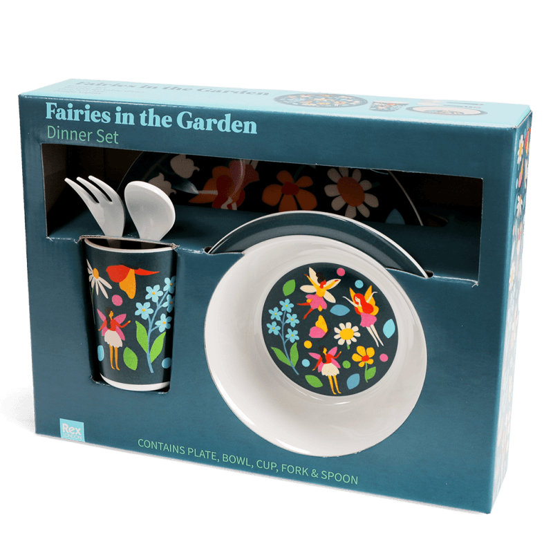 Rex London Children's Melamine Dinner Set (5 Pieces) - Fairies In The Garden
