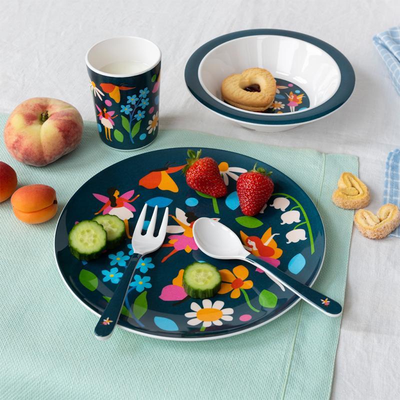 rex london Children's melamine dinner set (5 pieces) - Fairies in the Garden