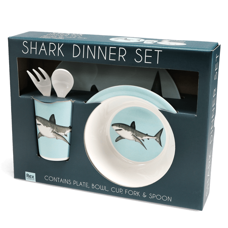 Rex London Children's Melamine Dinner Set (5 Pieces) - Sharks