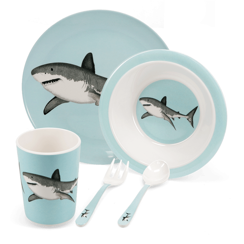 Rex London Children's Melamine Dinner Set (5 Pieces) - Sharks