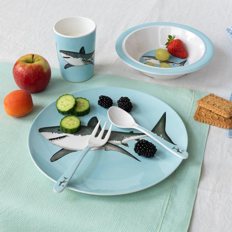 rex london Children's melamine dinner set (5 pieces) - Sharks