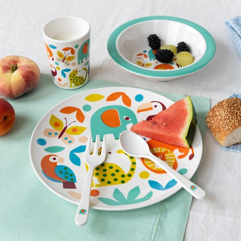 rex london Children's melamine dinner set (5 pieces) - Wild Wonders