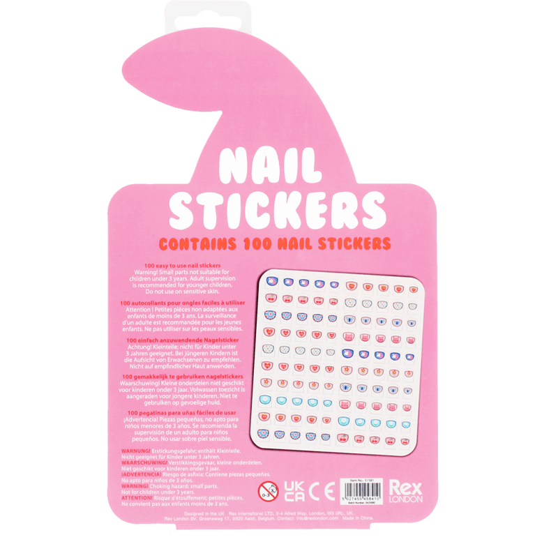 Rex London Children's Nail Stickers (pack Of 100) - Cherry