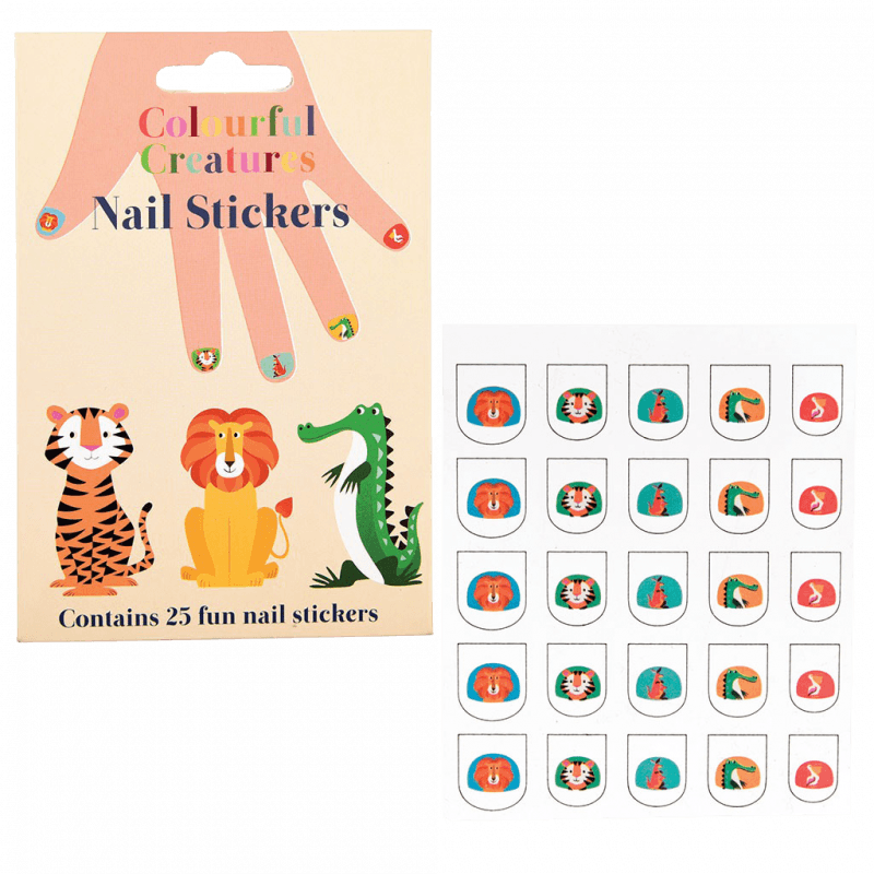 Rex London Children's Nail Stickers (pack Of 25) - Colourful Creatures
