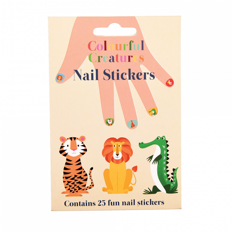Rex London Children's Nail Stickers (pack Of 25) - Colourful Creatures