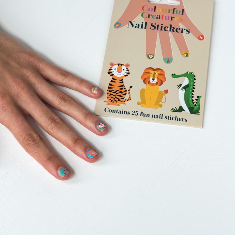rex london Children's nail stickers (pack of 25) - Colourful Creatures