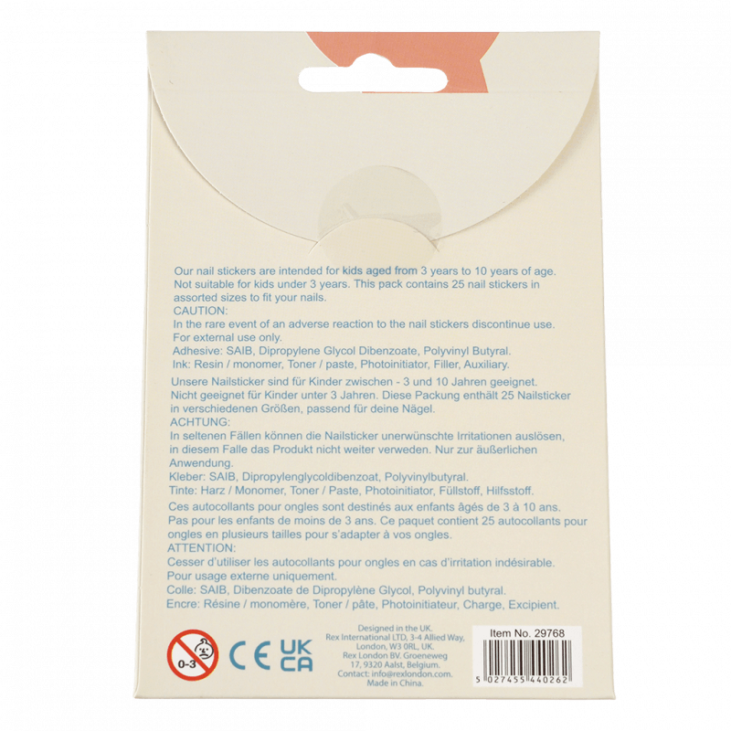 Rex London Children's Nail Stickers (pack Of 25) - Wild Wonders