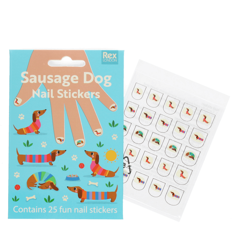 Rex London Children's Nail Stickers - Sunny Sausage Dog