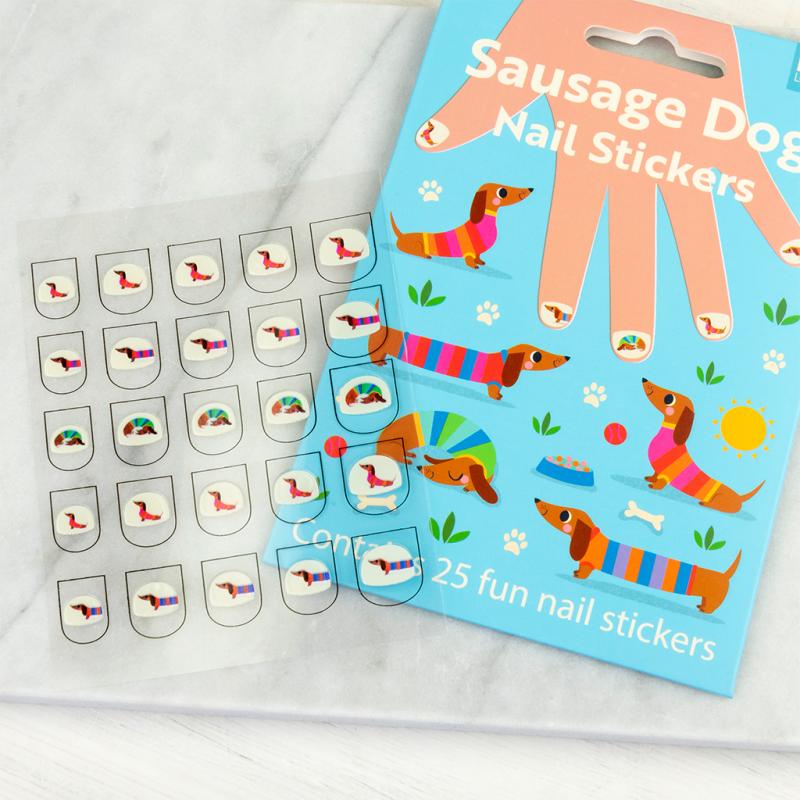rex london Children's nail stickers - Sunny Sausage Dog