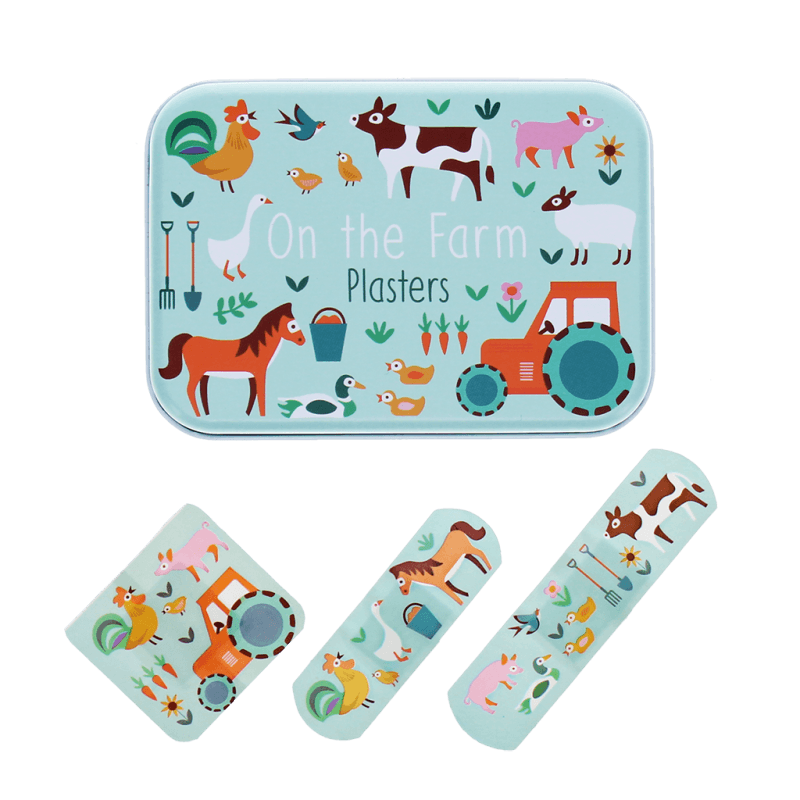 Rex London Children's Plasters In A Tin (30 Pcs) - Farmyard
