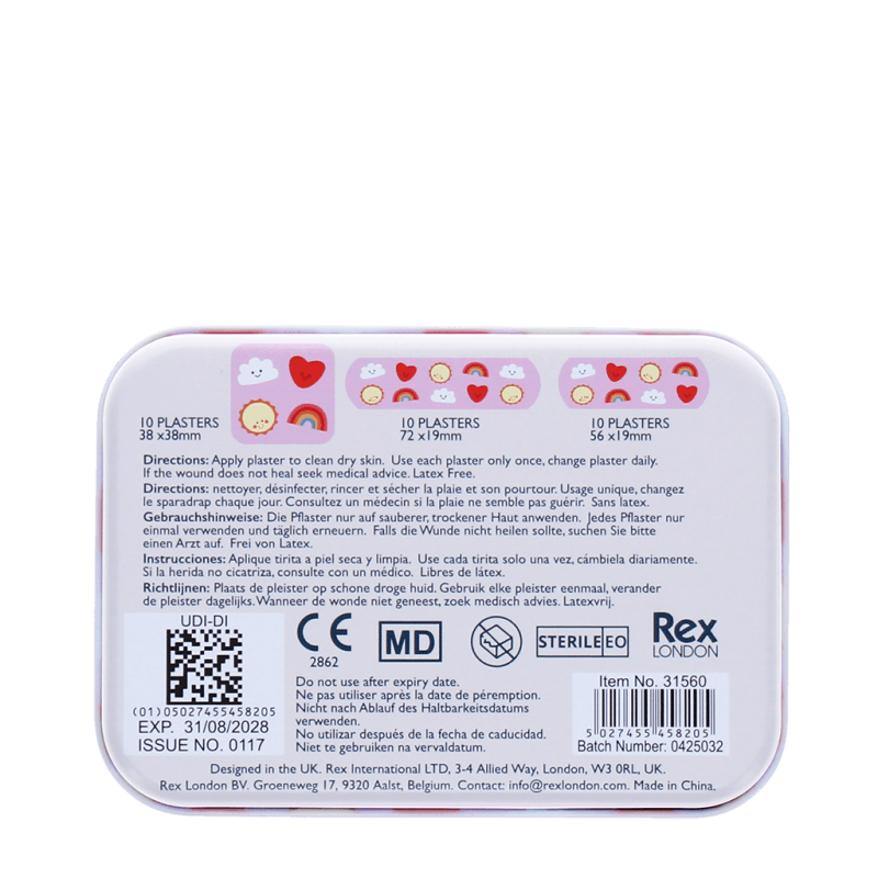 Rex London Children's Plasters In A Tin (30 Pcs) - Kawaii Sunshine
