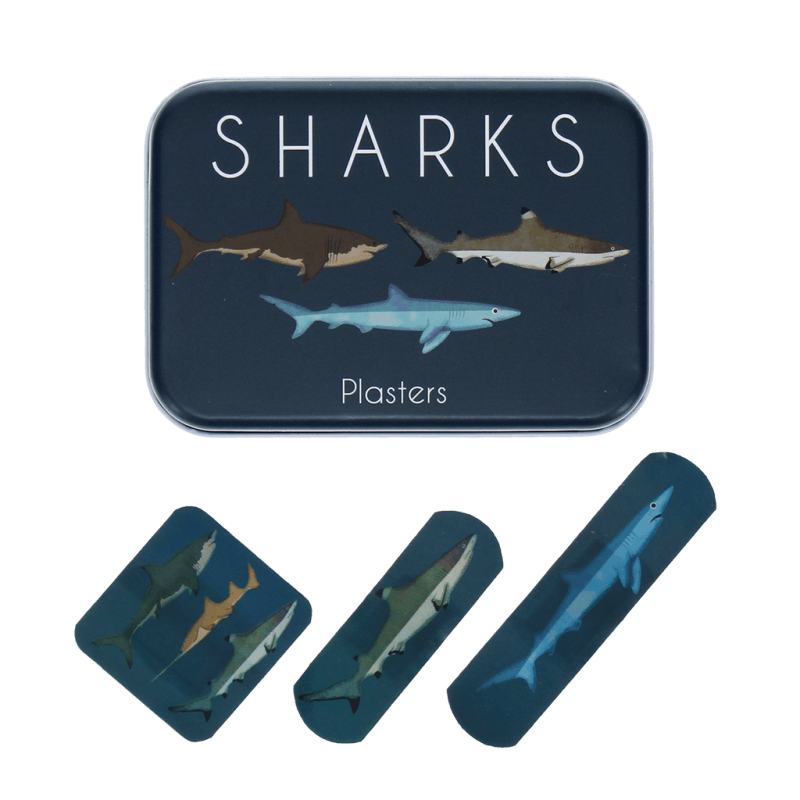 Rex London Children's Plasters In A Tin (30 Pcs) - Sharks