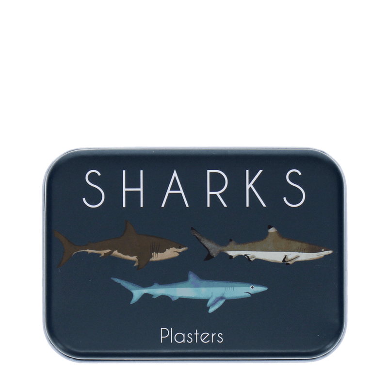 Rex London Children's Plasters In A Tin (30 Pcs) - Sharks
