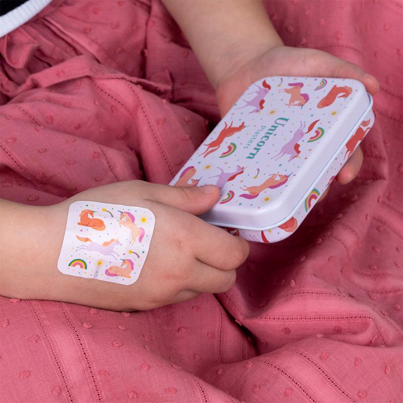 rex london Children's plasters in a tin (30 pcs) - Unicorn