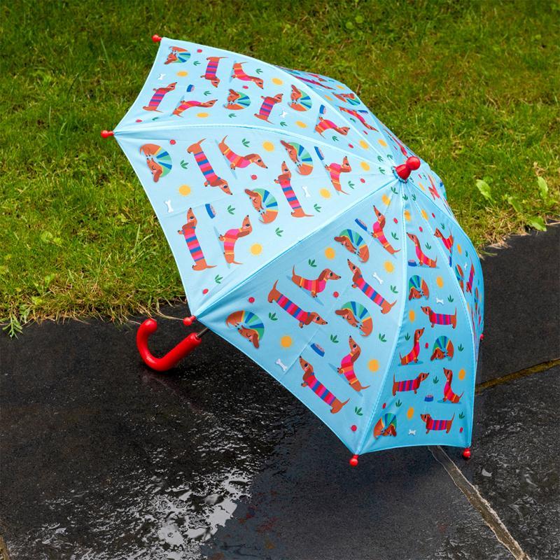 rex london Children's push-up umbrella - Sunny Sausage Dog
