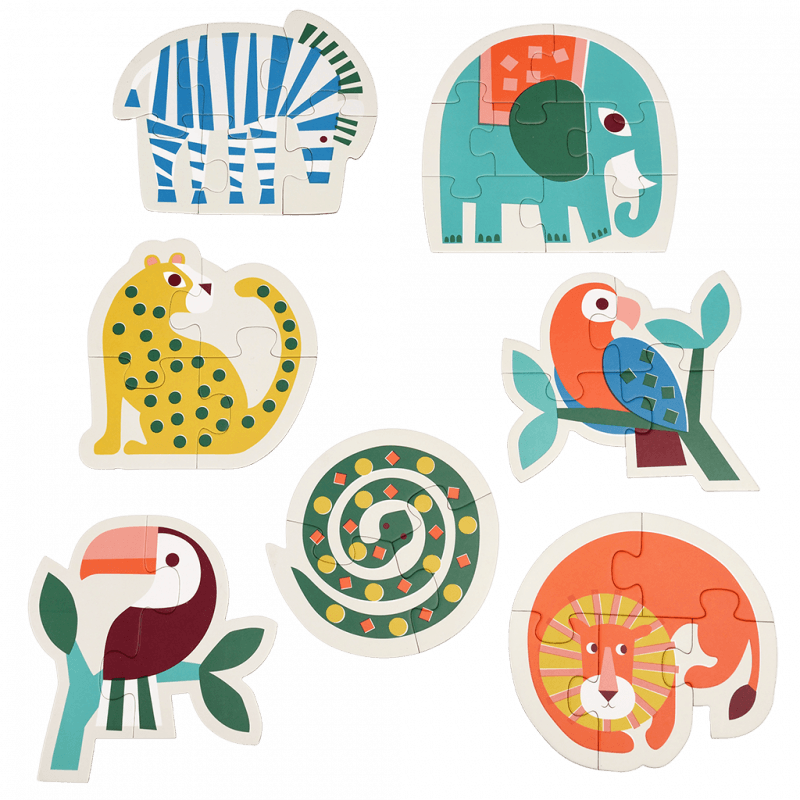 Rex London Children's Puzzles (set Of 7 Animals) - Wild Wonders