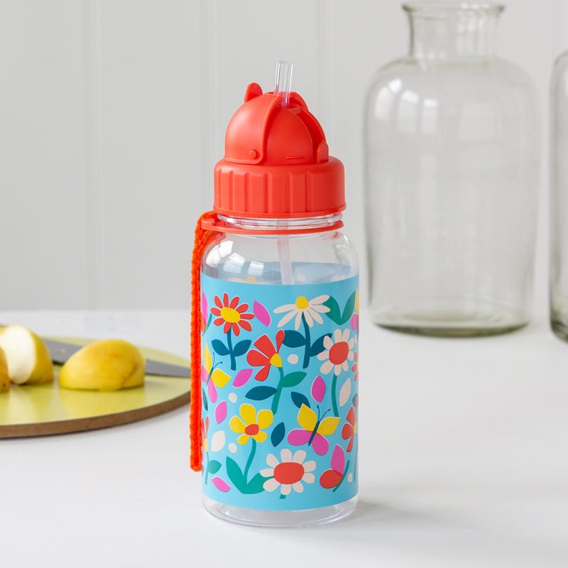 rex london Children's water bottle - Butterfly Garden (integrated straw 500ml)