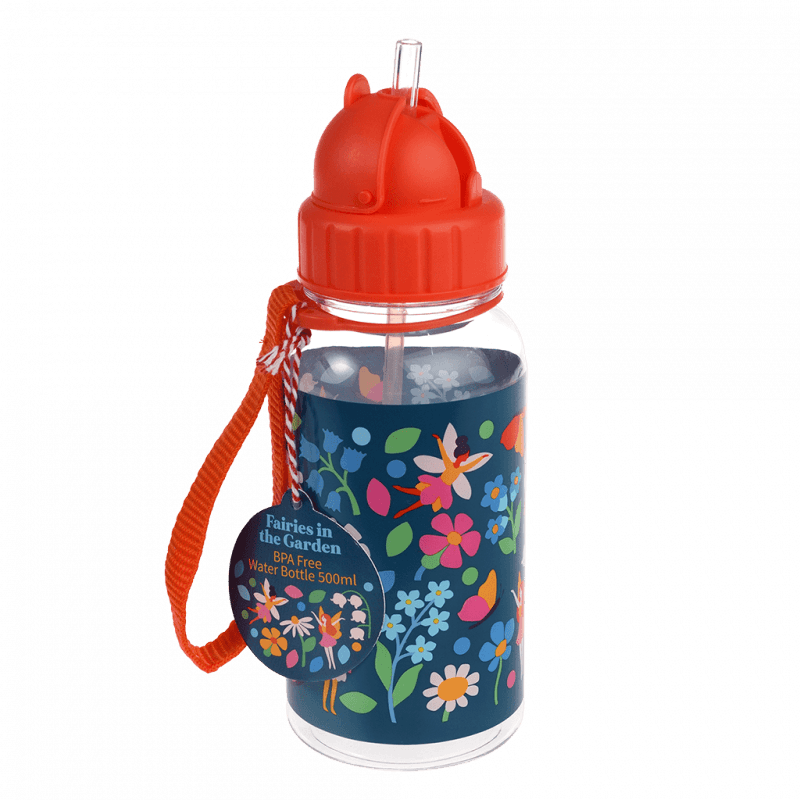 Rex London Children's Water Bottle - Fairies In The Garden (integrated Straw 500ml)