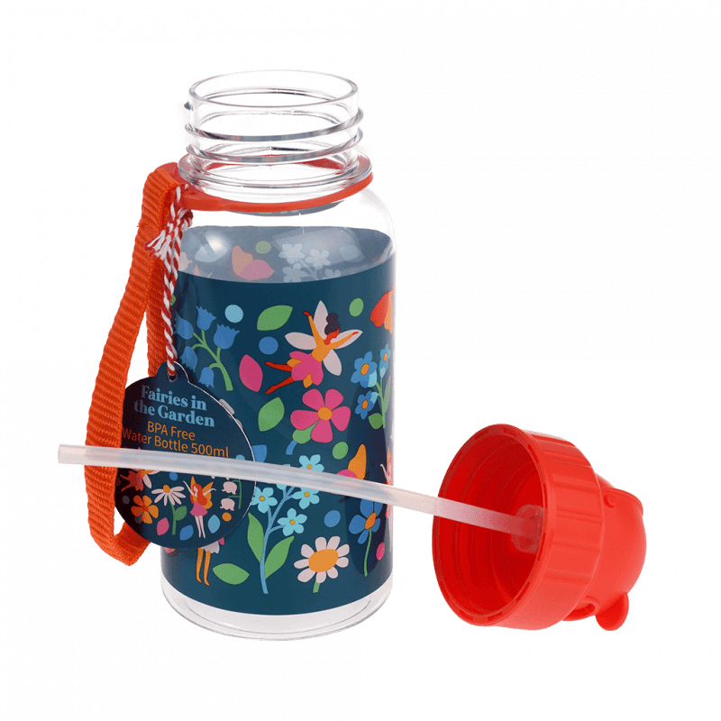Rex London Children's Water Bottle - Fairies In The Garden (integrated Straw 500ml)