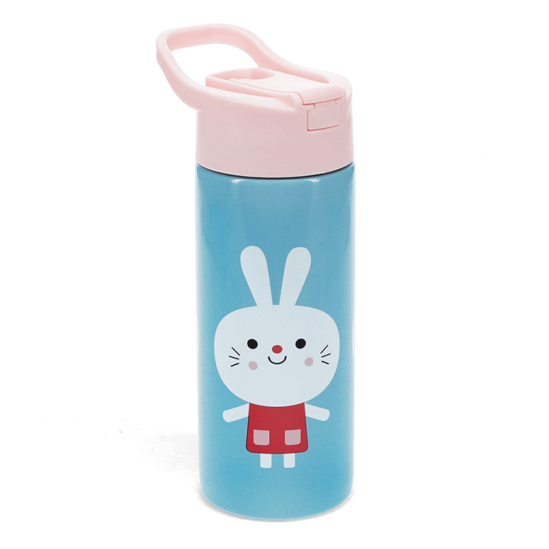 Rex London Children's Water Bottle - Lottie And Friends (stainless Steel With Straw 500ml)