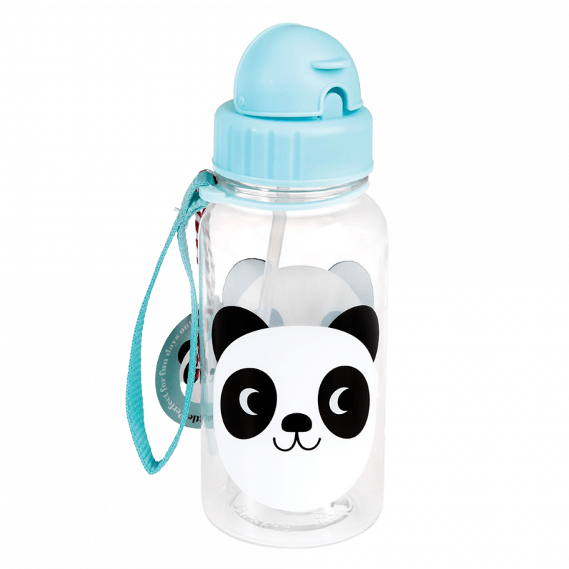 Rex London Children's Water Bottle - Miko The Panda (integrated Straw 500ml)
