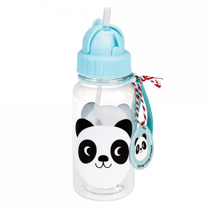 Rex London Children's Water Bottle - Miko The Panda (integrated Straw 500ml)
