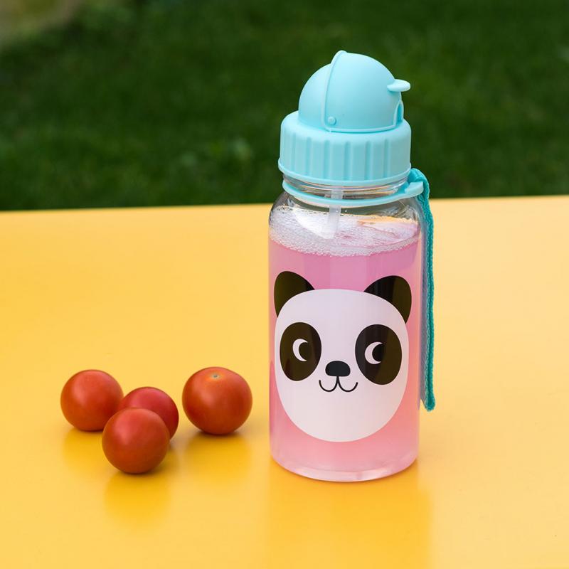 rex london Children's water bottle - Miko the Panda (integrated straw 500ml)