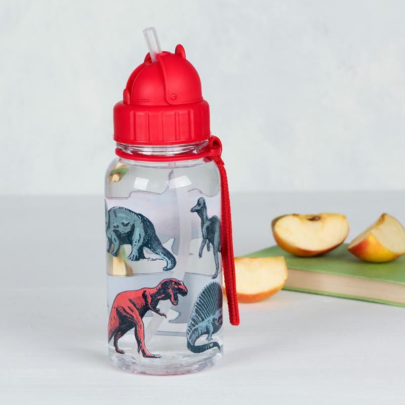 rex london Children's water bottle - Prehistoric Land (integrated straw 500ml)