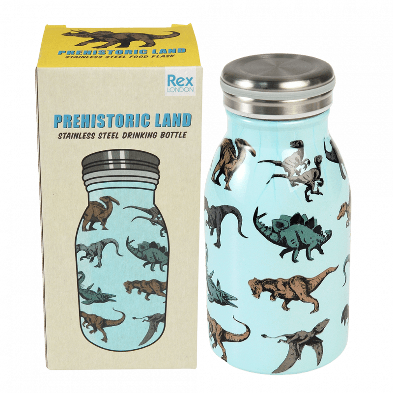 Rex London Children's Water Bottle - Prehistoric Land (stainless Steel 250ml)