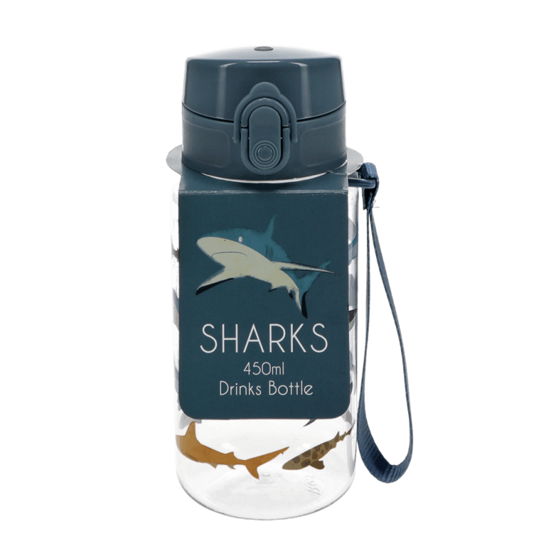 Rex London Children's Water Bottle - Sharks (sports Cap 450ml)