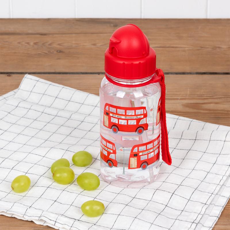 rex london Children's water bottle - TfL Routemaster Bus (integrated straw 500ml)