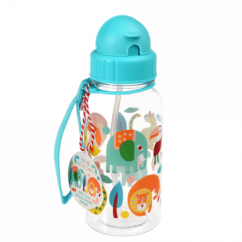 Rex London Children's Water Bottle - Wild Wonders (integrated Straw 500ml)