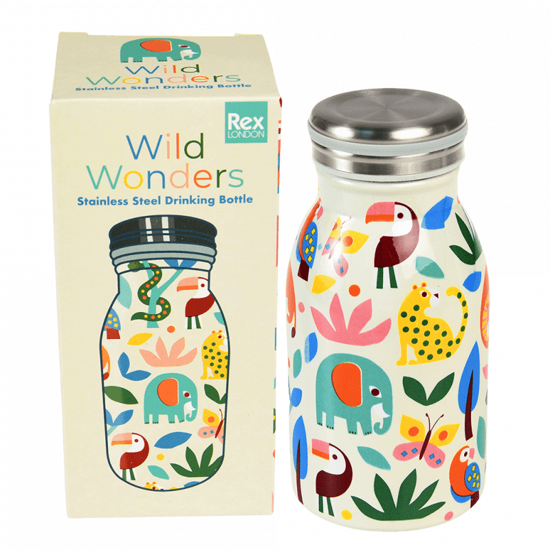 Rex London Children's Water Bottle - Wild Wonders (stainless Steel 250ml)