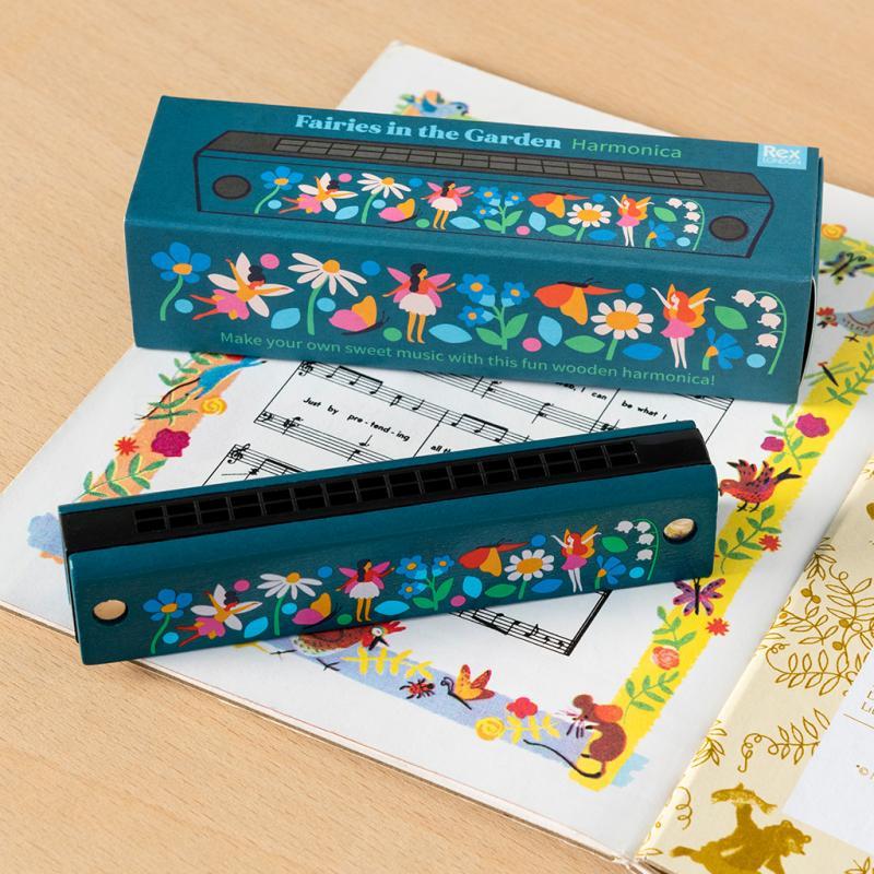 rex london Children's wooden harmonica - Fairies in the Garden
